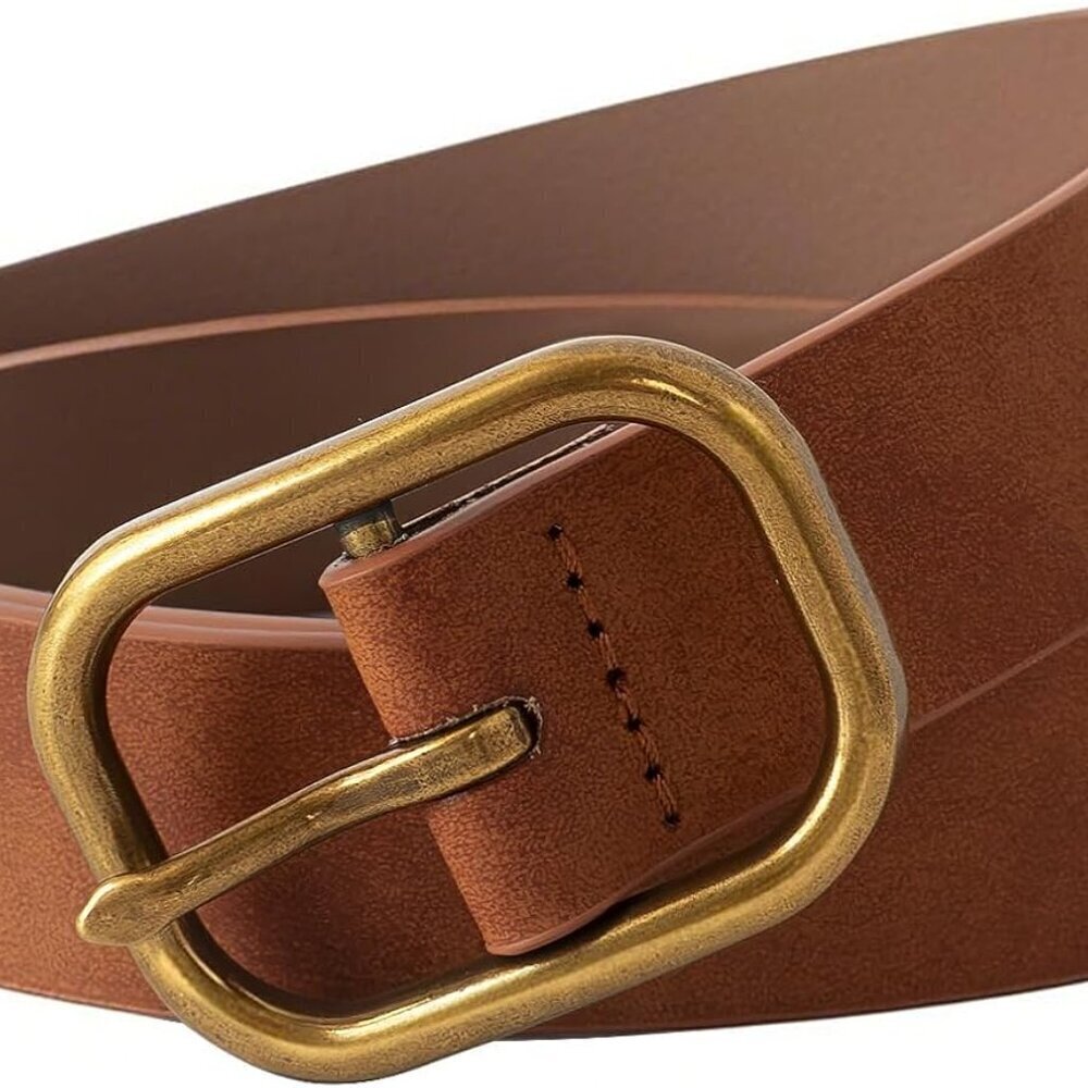 Leopard Print Women's Belt Genuine Suede Leather Waist Accessory for Jeans